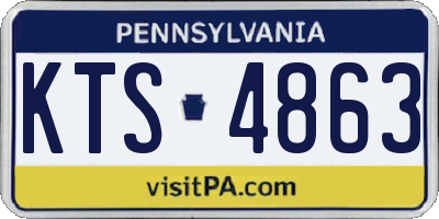 PA license plate KTS4863