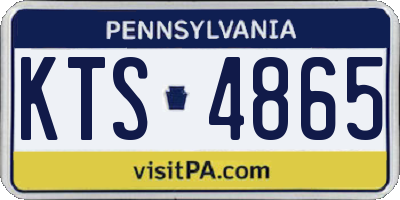 PA license plate KTS4865