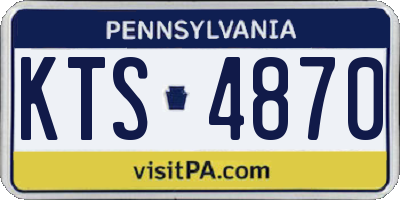 PA license plate KTS4870