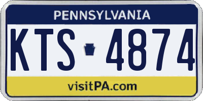 PA license plate KTS4874