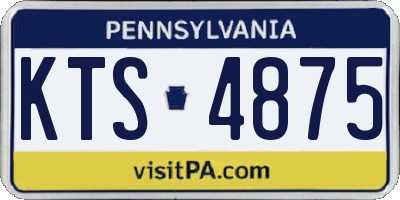 PA license plate KTS4875