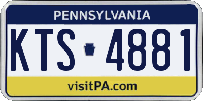 PA license plate KTS4881