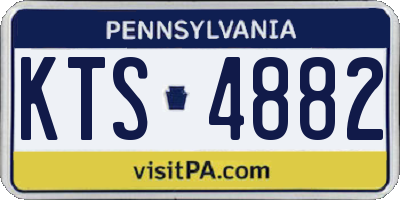 PA license plate KTS4882