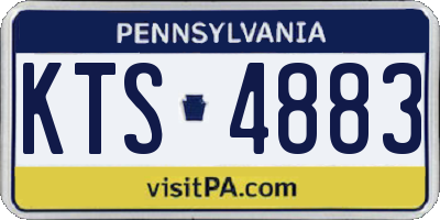 PA license plate KTS4883