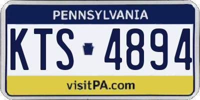 PA license plate KTS4894