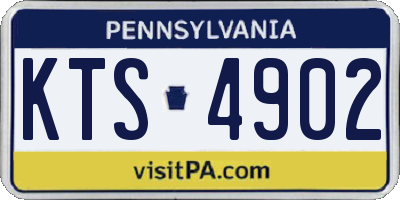 PA license plate KTS4902