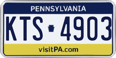 PA license plate KTS4903