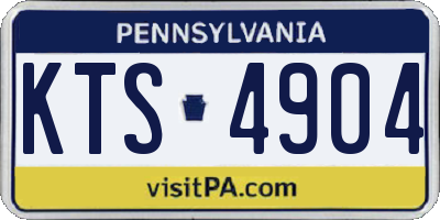 PA license plate KTS4904