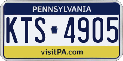 PA license plate KTS4905