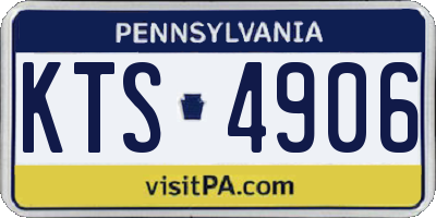 PA license plate KTS4906
