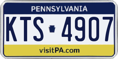 PA license plate KTS4907