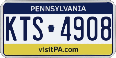 PA license plate KTS4908
