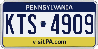 PA license plate KTS4909