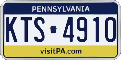 PA license plate KTS4910
