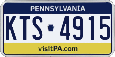 PA license plate KTS4915