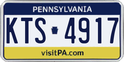 PA license plate KTS4917