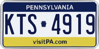 PA license plate KTS4919