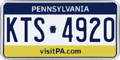 PA license plate KTS4920