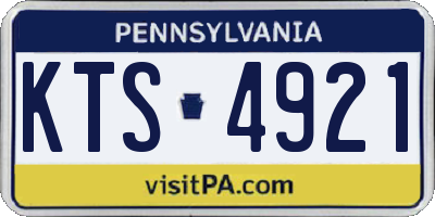 PA license plate KTS4921