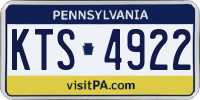 PA license plate KTS4922