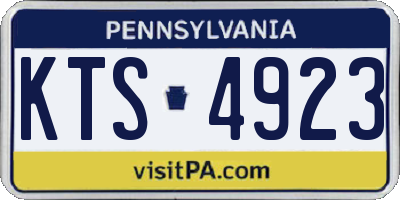 PA license plate KTS4923