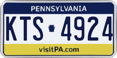 PA license plate KTS4924