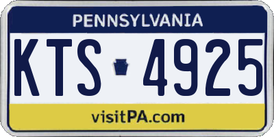 PA license plate KTS4925