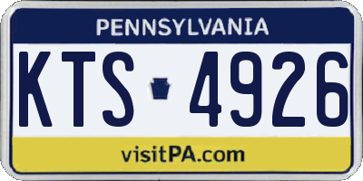 PA license plate KTS4926