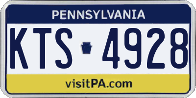 PA license plate KTS4928