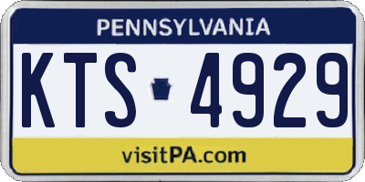 PA license plate KTS4929