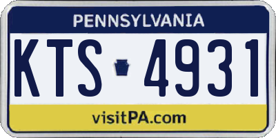 PA license plate KTS4931