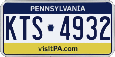 PA license plate KTS4932