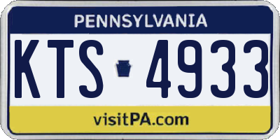 PA license plate KTS4933