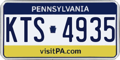 PA license plate KTS4935