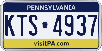 PA license plate KTS4937