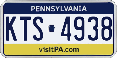 PA license plate KTS4938