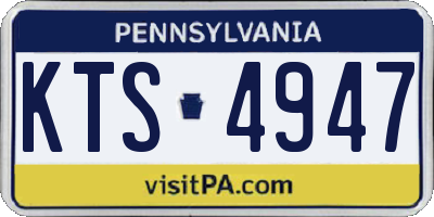PA license plate KTS4947