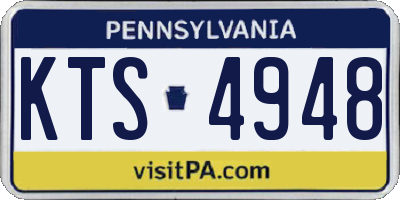 PA license plate KTS4948