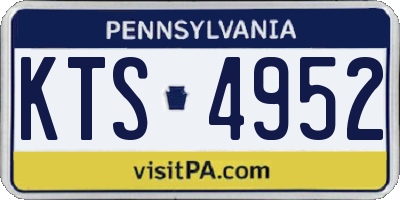 PA license plate KTS4952