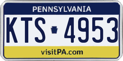 PA license plate KTS4953
