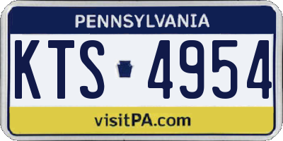 PA license plate KTS4954