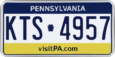 PA license plate KTS4957