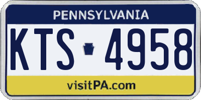 PA license plate KTS4958