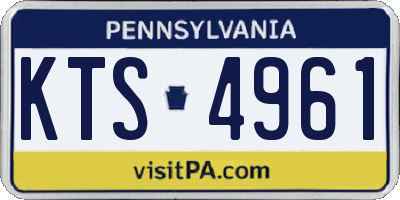 PA license plate KTS4961