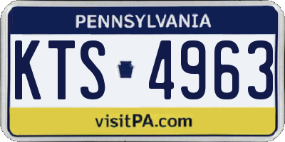 PA license plate KTS4963