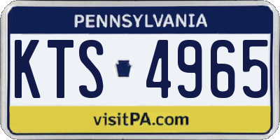 PA license plate KTS4965