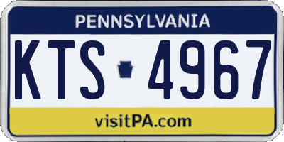 PA license plate KTS4967