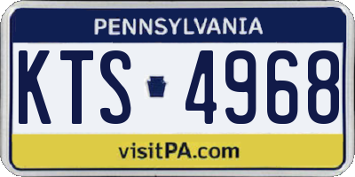 PA license plate KTS4968
