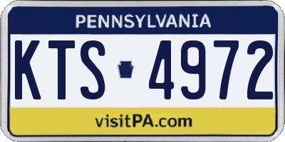 PA license plate KTS4972
