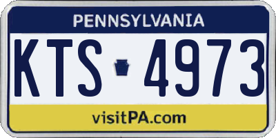 PA license plate KTS4973